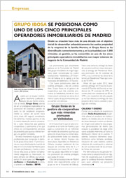 Grupo Ibosa se posiciona como uno de los cinco principales operadores inmobiliarios de Madrid